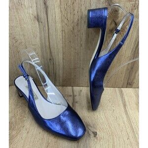 Zara Blue Metallic Heels